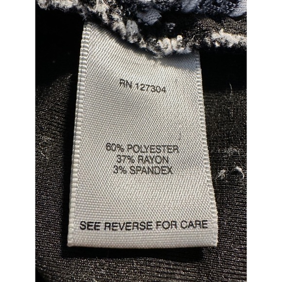 John Mark Chunky Textured Knit Cowl Neck Top Size M Black Gray Boxy 3/4 Sleeve - Picture 9 of 10